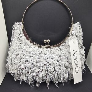 Alessi Shimmering Silver Shoulder Bag